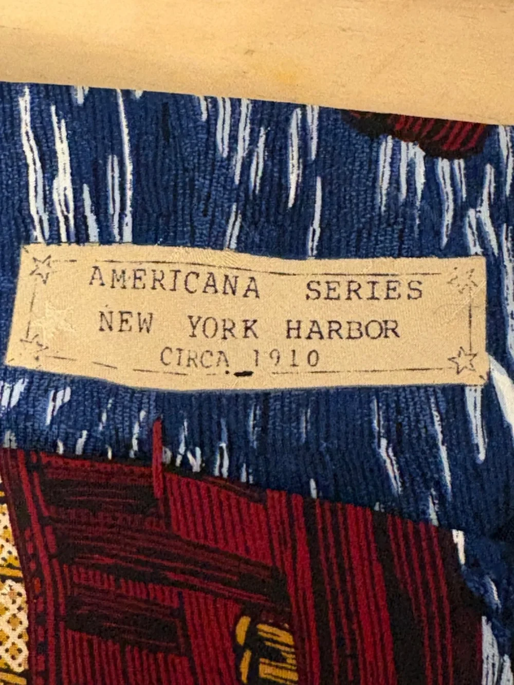 Vintage Tango by Max Raab Americana Series Silk Tie - New York Harbor 1910